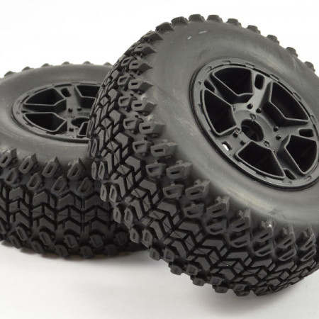 Fastrax 1:10 SC Zigzag Mounted 5 Spoke Black (Pr) (FAST1110B)