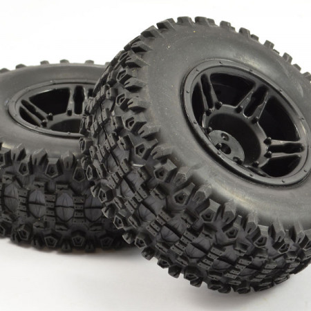 Fastrax 1:10 SC Rock Block Mounted 5 Spoke Black (Pr) (FAST1116B)