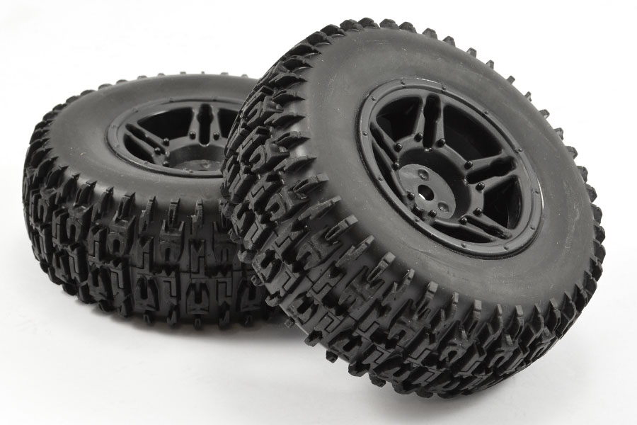 Fastrax 1:10 Short Course Jigsaw Tyre - 5 Spoke Black Wheels (2) (FAST1121B)