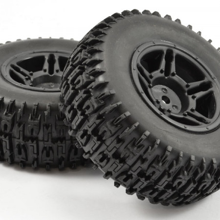 Fastrax 1:10 Short Course Jigsaw Tyre - 5 Spoke Black Wheels (2) (FAST1121B)
