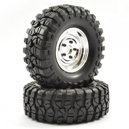 Fastrax 1:10 Crawler Sawblock 1:9 Scale Steel Wheel 108mm Chrome (FAST1266C)