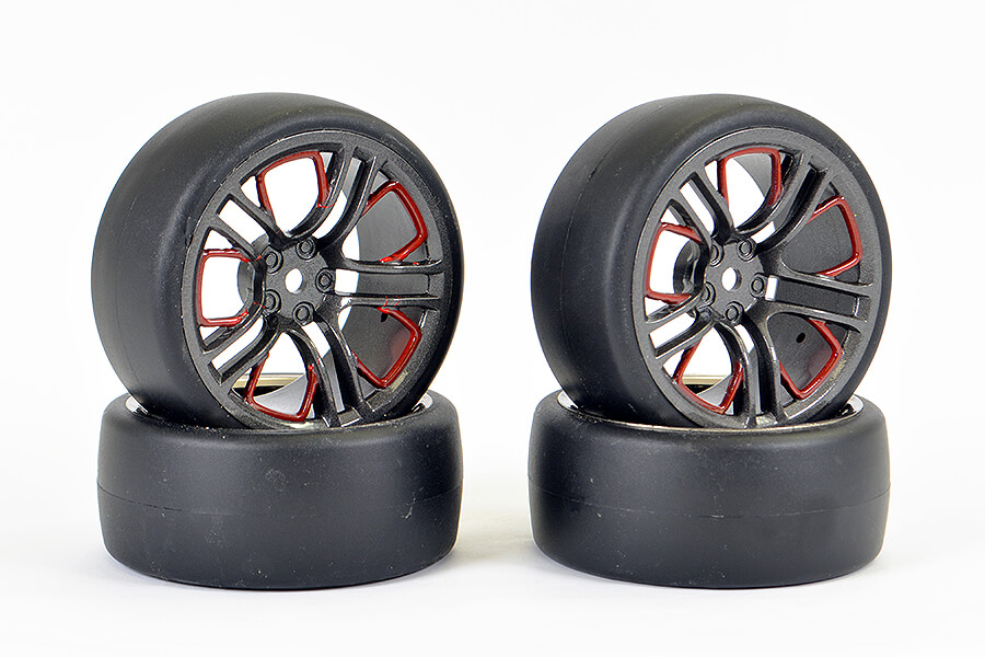 Fastrax 1:10 Drift D1 Tyre 3mm Off Set 10 Spoke Wheel Graphite (FAST1352G-D13)