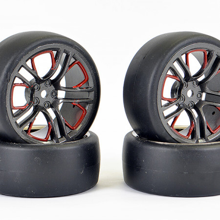 Fastrax 1:10 Drift D1 Tyre 3mm Off Set 10 Spoke Wheel Graphite (FAST1352G-D13)