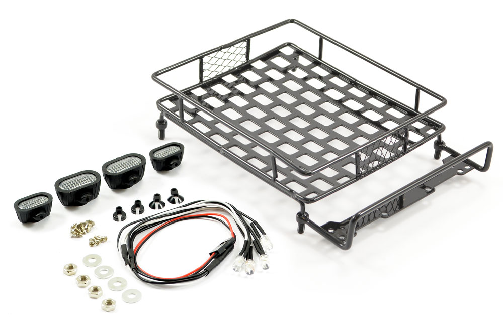 Fastrax Black Aluminium Luggage Rack W/LED 165mm x 112mm (FAST2300BK)