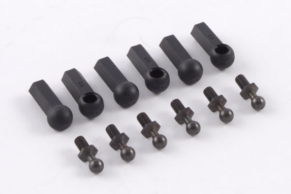 Fastrax Ball Cups (6) Black W/Ball Studs (FAST45BK)
