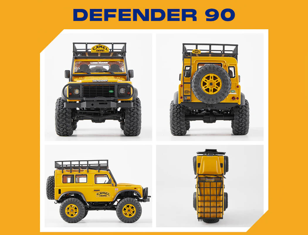 FMS 1:24th Land Rover Defender D90 RTR Yellow (FMS12491RTRYL)