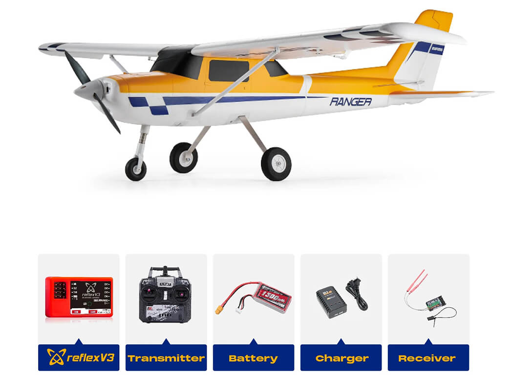 FMS 1220mm Ranger EP V2 With Reflex V3 RTR - Yellow (FMS147RYL-REFV3)