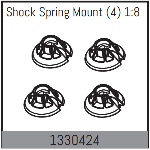 Absima Shock Spring Mount (4) 1:8 ( AB 1330424)