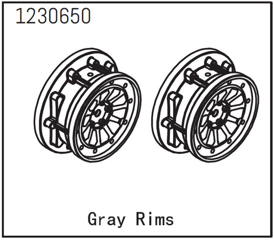 Absima Rims Grey - Sherpa  (2) ( AB 1230650)