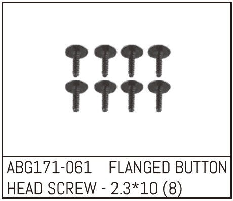 Absima Flanged Button Head Screw M2.3*10 (8) ( AB G171-061)