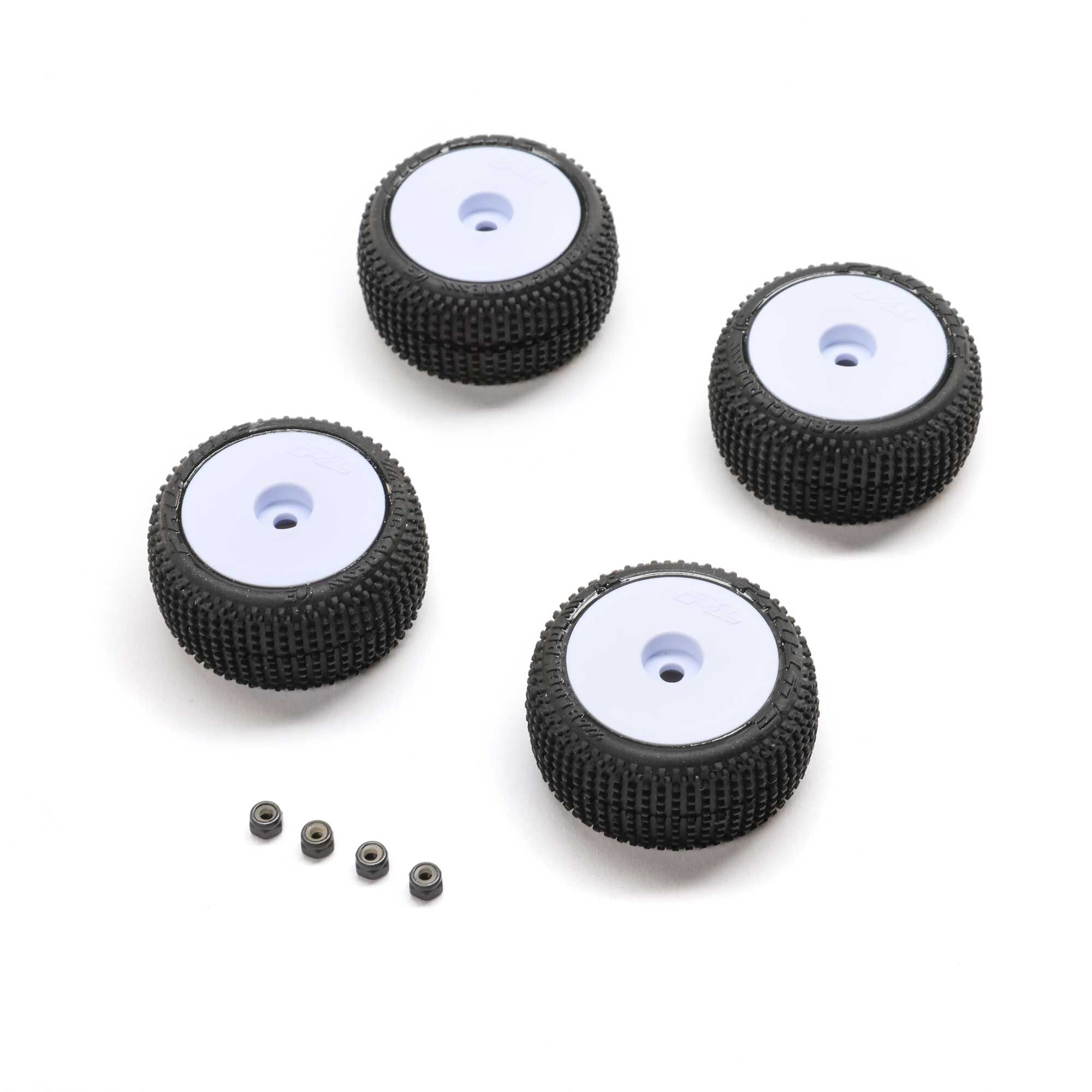 Proline Blockade Tire, Pro-Line OE, Wheel, White, Mounted: Micro-T (G-PRO-2633)