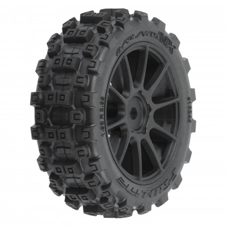 Proline Badlands MX 1.9&quot; Buggy Tires MTD Mach-10 Black Wheels: Typho (G-PRO1024610)