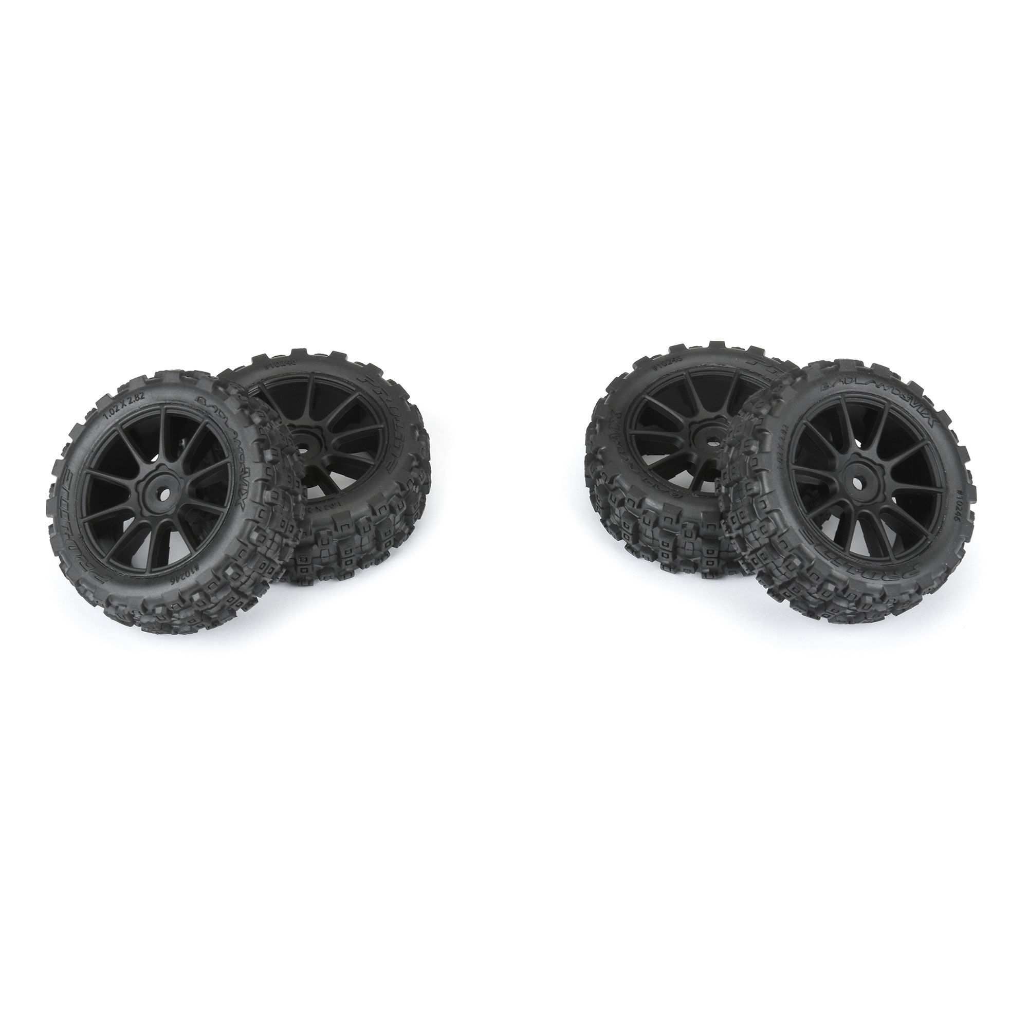 Proline Badlands MX 1.9&quot; Buggy Tires MTD Mach-10 Black Wheels: Typho (G-PRO1024610)