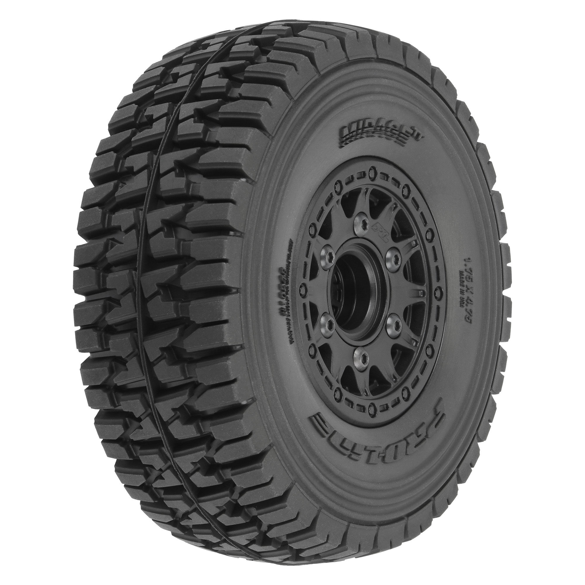 Pro-Line 1/10 Mirage TT F/R 2.2&quot;/3.0&quot; 12mm &amp; 14mm Black Raid Wheels (G-PRO1024811)