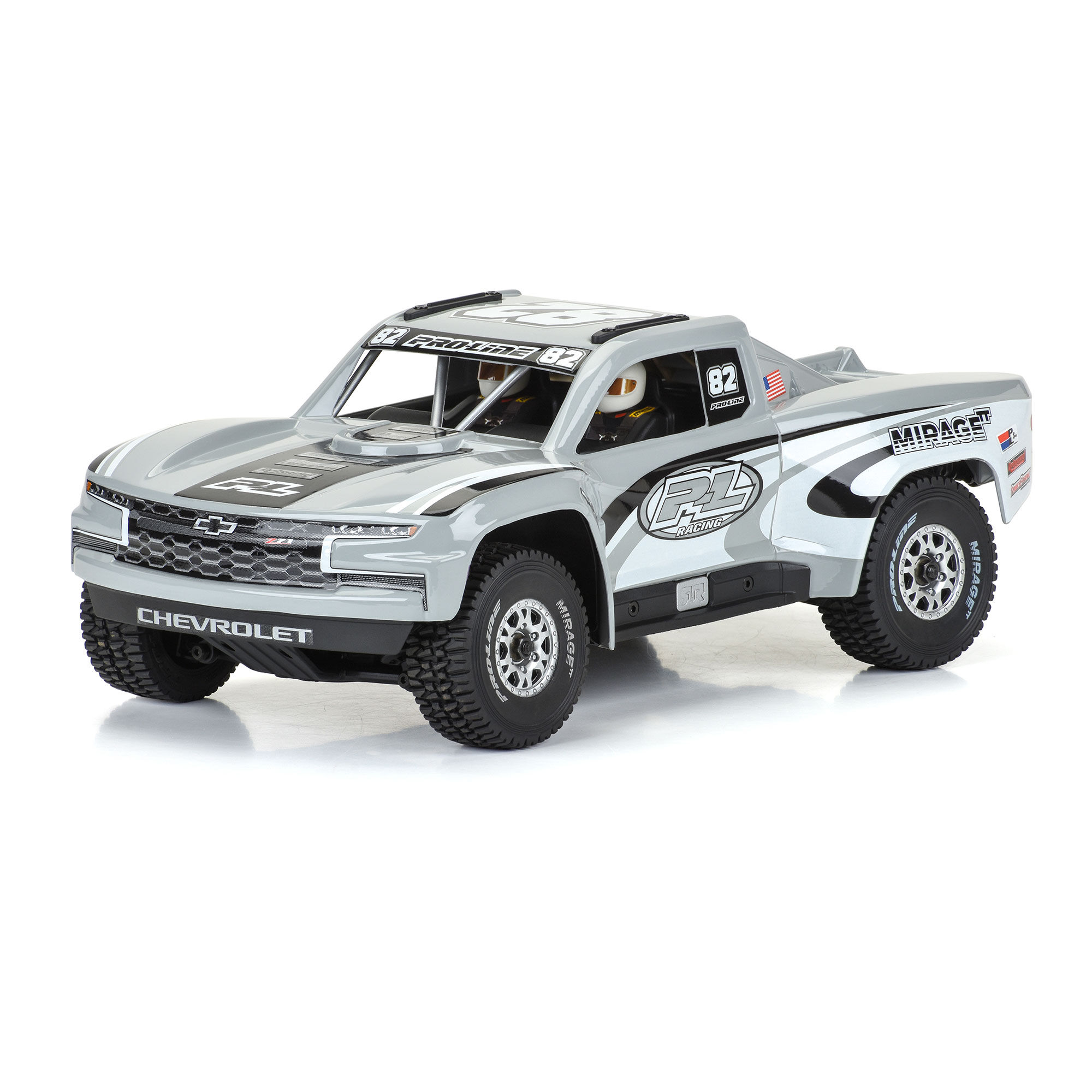 Proline 1/16 Pre-Cut 2019 Chevy Trophy Truck Tough-Color Gray Body: (G-PRO367514)