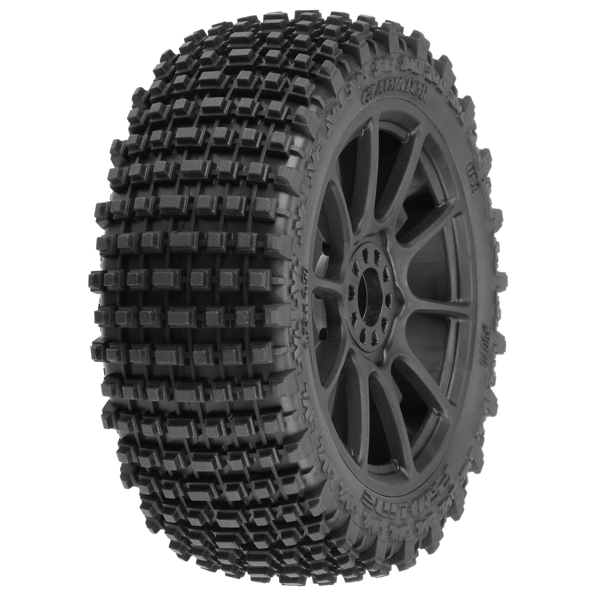 1/8 Gladiator M2 Fr/Rr Buggy Tires Mounted 17mm Black Mach 1 (G-PRO9074-21)