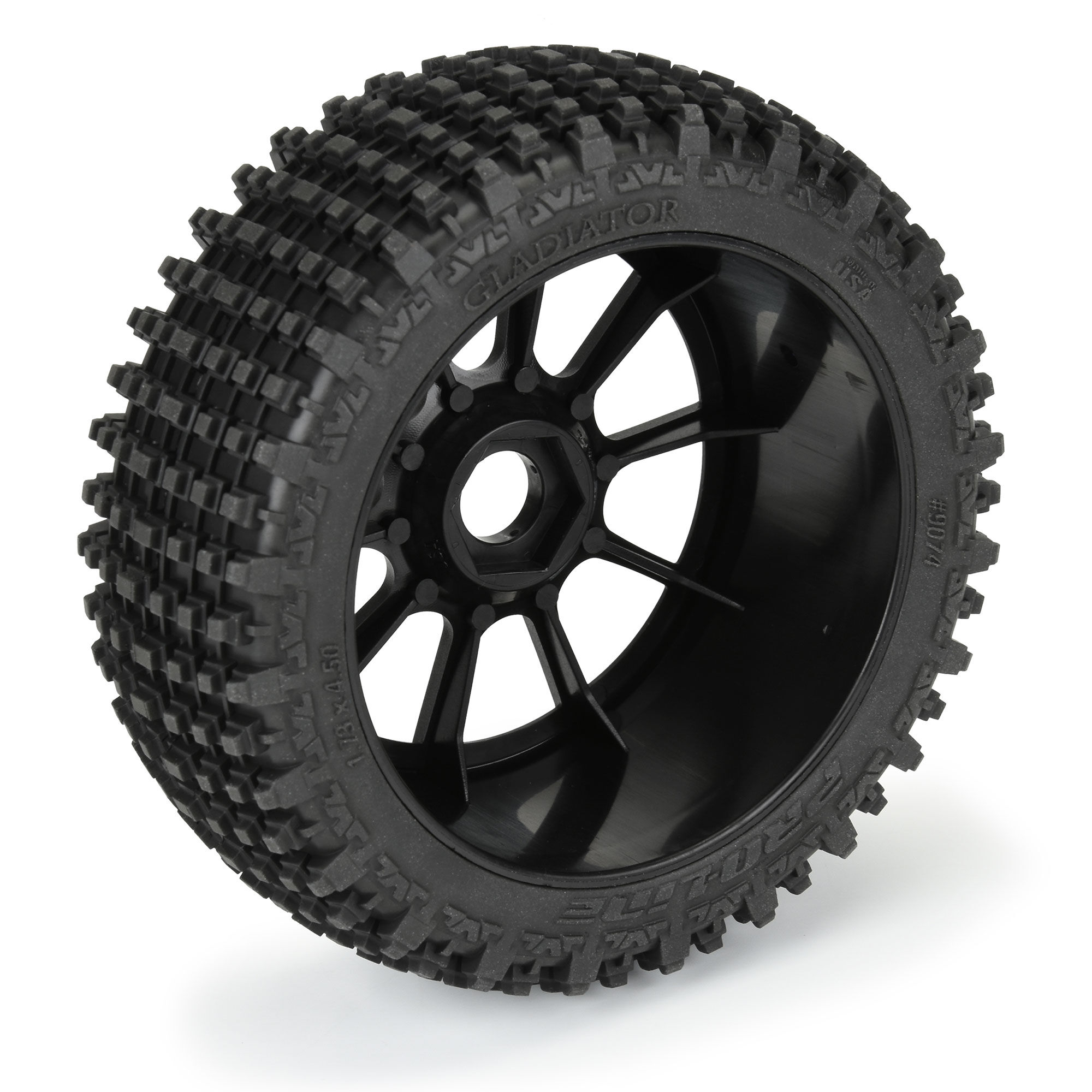 1/8 Gladiator M2 Fr/Rr Buggy Tires Mounted 17mm Black Mach 1 (G-PRO9074-21)