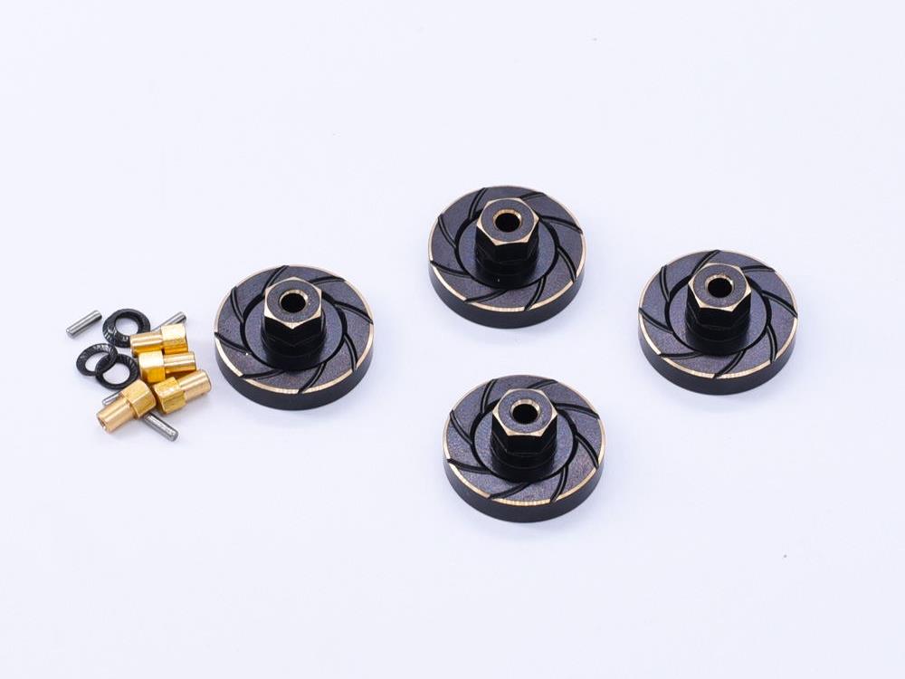 RC Overhaul Hex Wheel Weights Blk Brass (4) SCX24 (G-RCO-AX013)