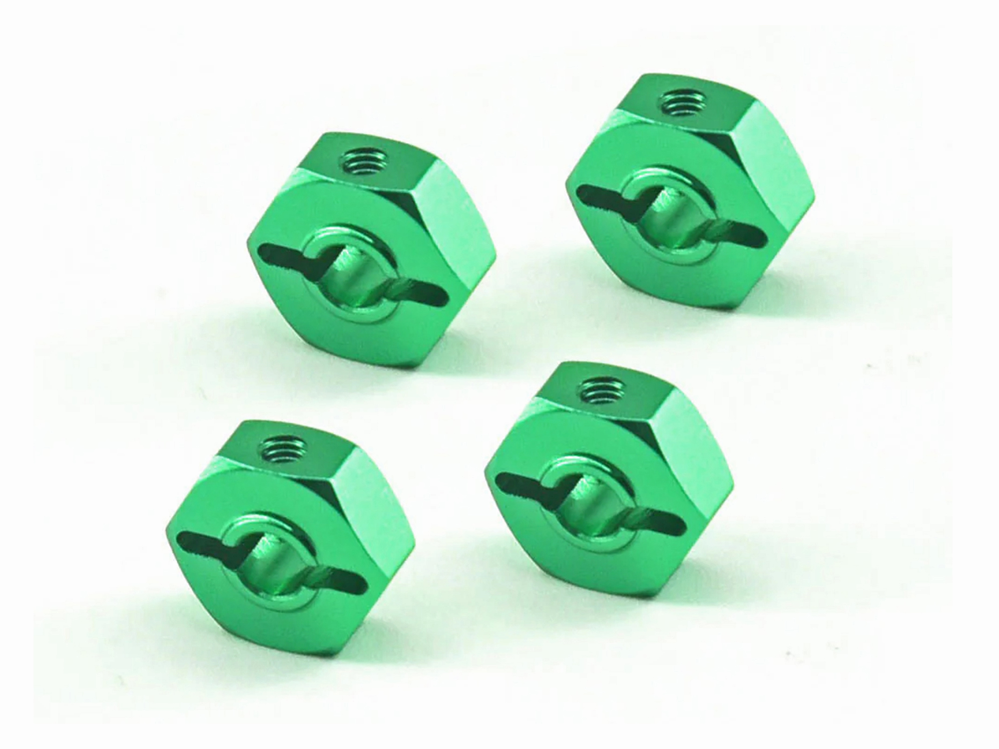 RC Overhaul Wheel Hex 12mm Green Alum 4pcs, LMT Mini (G-RCO-LOS02G)