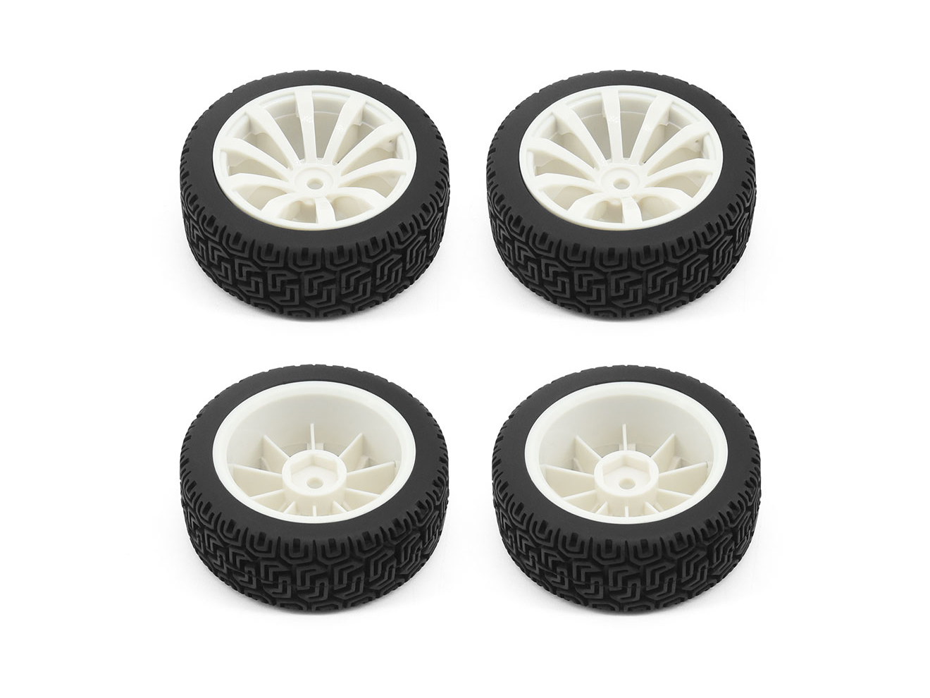 RC Overhaul 1:10 Rally Block/10 Spoke Wheel Set White (4pcs) (G-RCO-UN10)