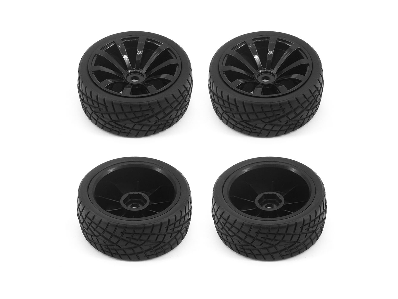 RC Overhaul 1:10 On Road/10 Spoke Wheel Set Black (4pcs) (G-RCO-UN11)