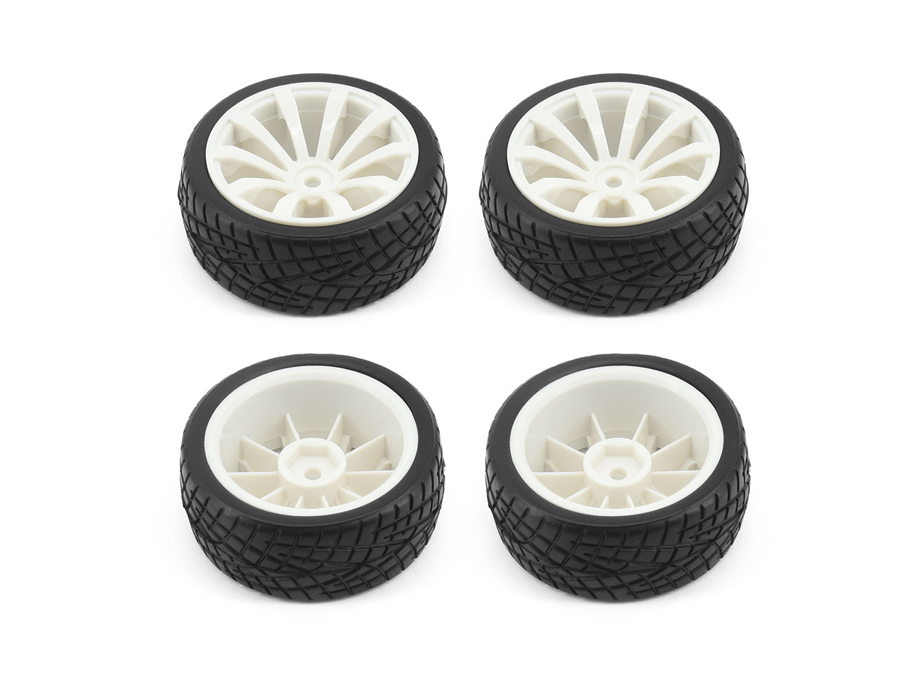 RC Overhaul 1:10 On Road/10 Spoke Wheel Set White (4pcs) (G-RCO-UN12)