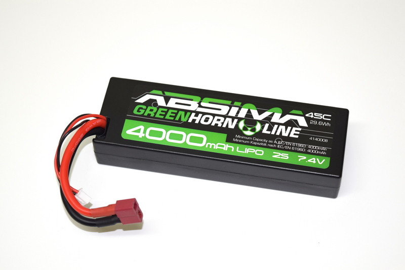 Absima Greenhorn V2 Lipo 7.4V-50C 4000 Hardcase (T-Plug) ( AB 4140008)