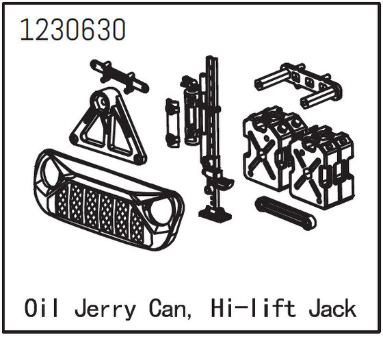 Absima Grill, Oil Jerry Can And High Lift Jack - Sherpa  ( AB 1230630)