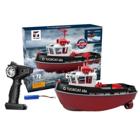 Heng Long 1:72 RTR Tugboat 686 2.4Ghz 230mm - Black (HL3800-B)