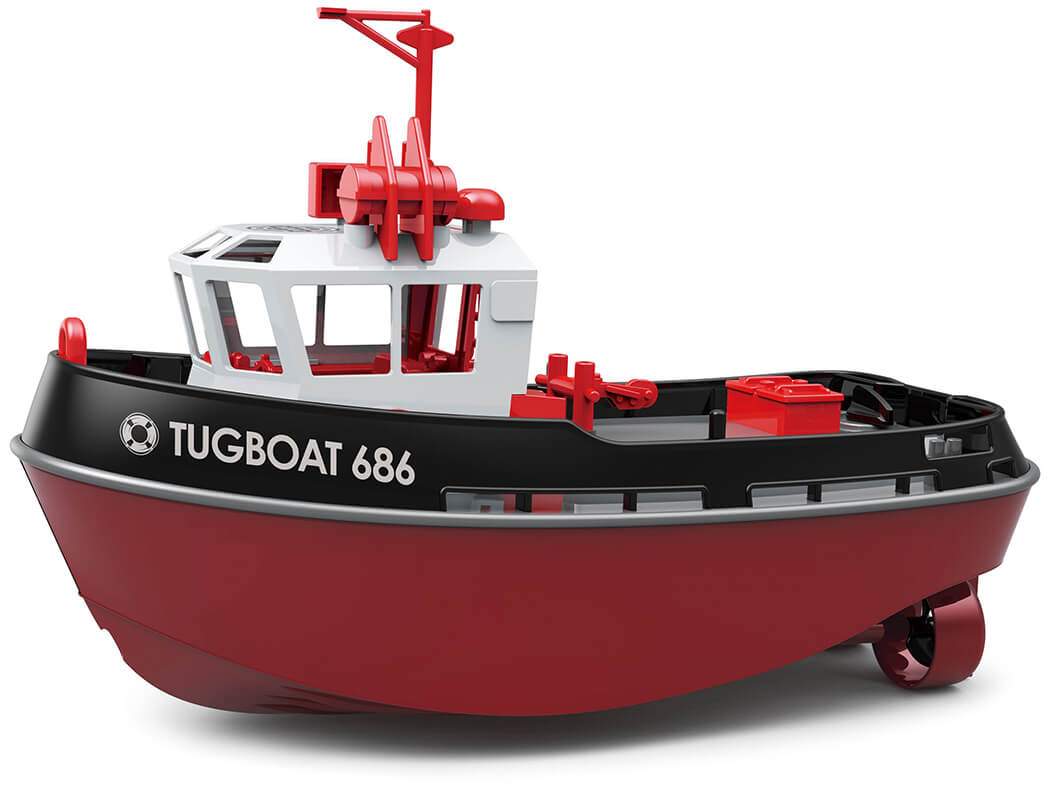 Heng Long 1:72 RTR Tugboat 686 2.4Ghz 230mm - Black (HL3800-B)