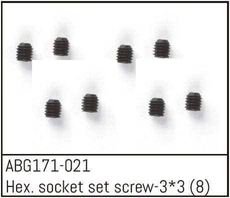 Absima Hex. Socket Set Screw M3*3 (8) ( AB G171-021)