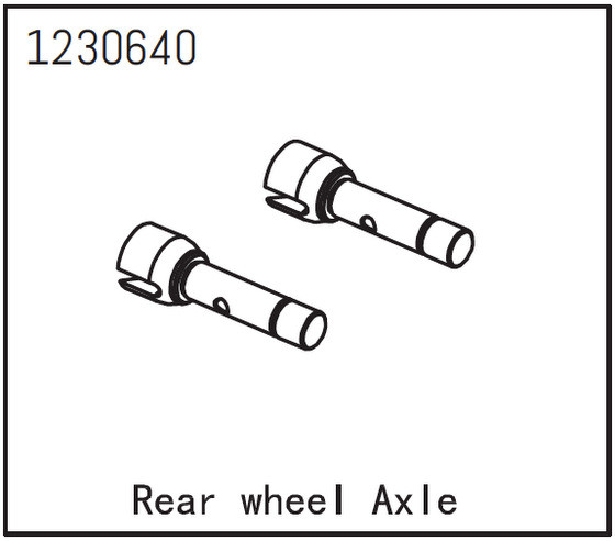Absima Rear Wheel AXLe (2) ( AB 1230640)
