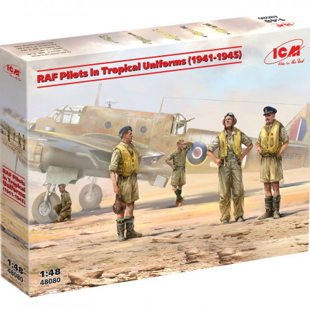 ICM RAF Pilots In Tropical Uniforms (1941-1945) 5 Figures (ICM48080)