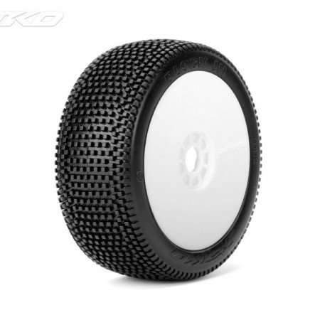 Jetko Block In Ultra Soft 1:8 Buggy Pre-glued White Revo Rims (2) (JK1002USRW)