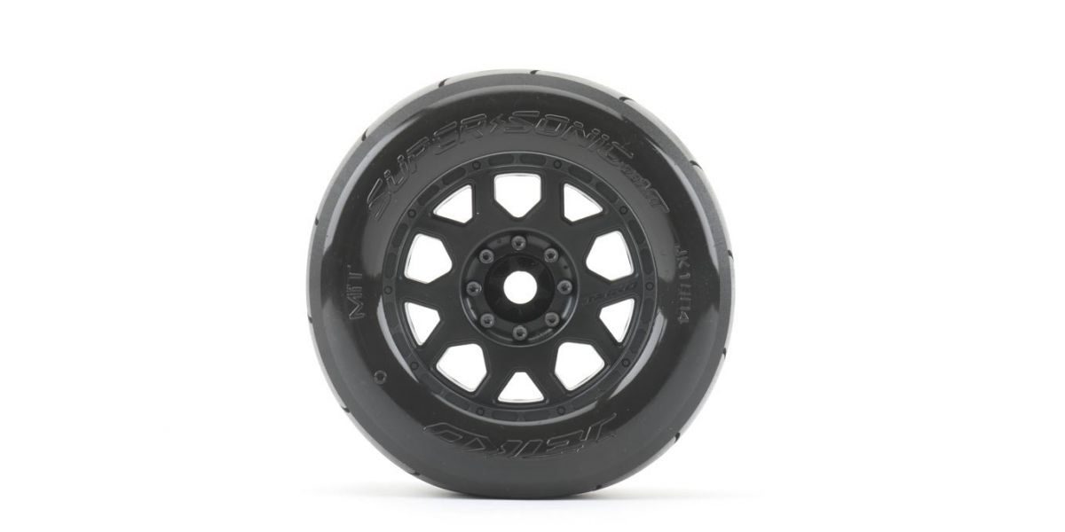 Jetko EX Tyre MT Slick Super Sonic Belted 3.8" Black Wheel 17mm (2) (JK1804CB)