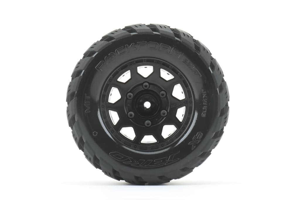 Jetko Extreme Tyre MT Rockform on Arrma Granit Black Rims (Pr) (JK2803CBARM)