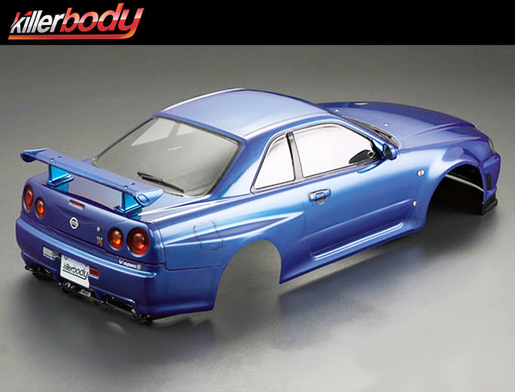 Killerbody Nissan Skyline R34 195mm Finished Body - Blue (KB48716)