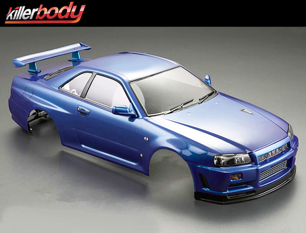 Killerbody Nissan Skyline R34 195mm Finished Body - Blue (KB48716)