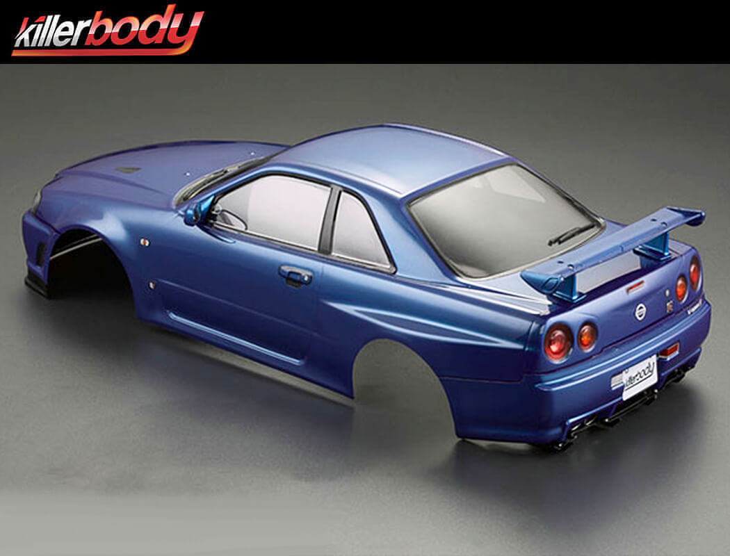 Killerbody Nissan Skyline R34 195mm Finished Body - Blue (KB48716)
