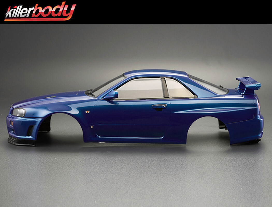 Killerbody Nissan Skyline R34 195mm Finished Body - Blue (KB48716)