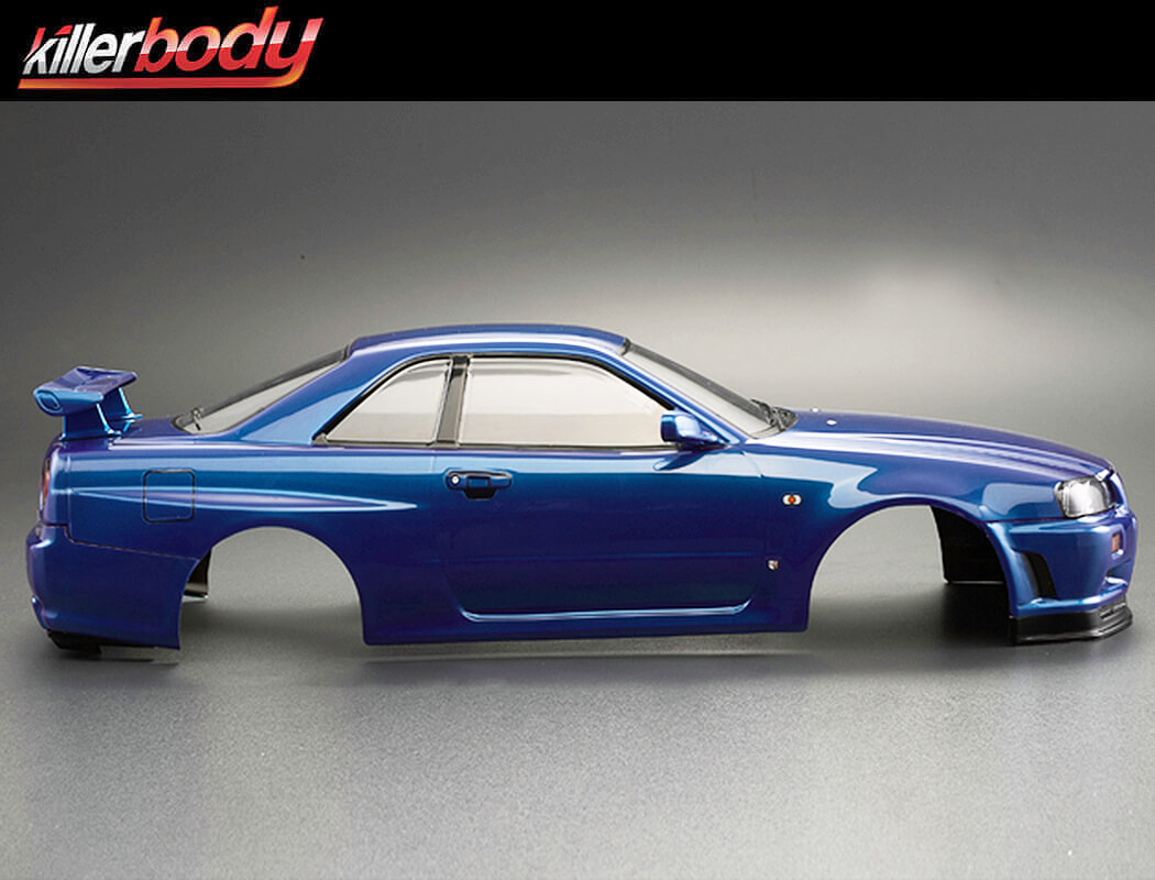Killerbody Nissan Skyline R34 195mm Finished Body - Blue (KB48716)