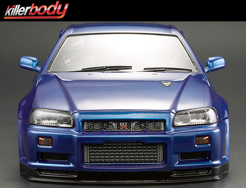 Killerbody Nissan Skyline R34 195mm Finished Body - Blue (KB48716)