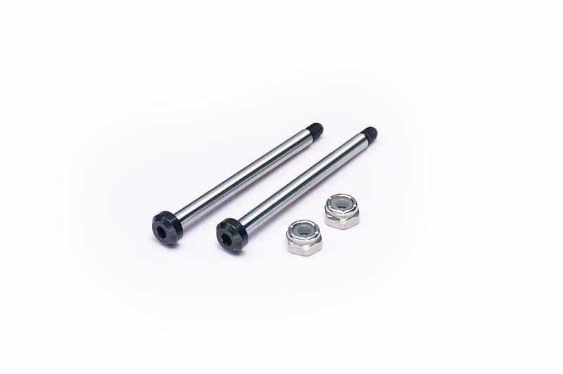 Koswork AE RC10 Front Inner 43mm Hardened Hinge Pin w/locknuts (2) (KOS04191-12)