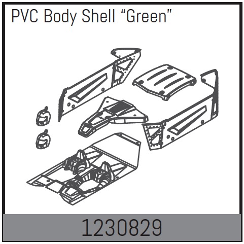 Absima Body Shell Set - Green ( AB 1230829)