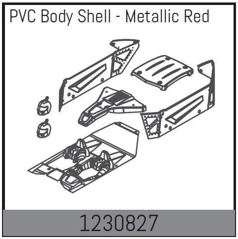 Absima Body Shell Set - Metallic-Red ( AB 1230827)