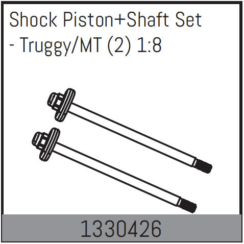 Absima Shock Piston+Shaft Set - Truggy/Mt (2) 1:8 ( AB 1330426)