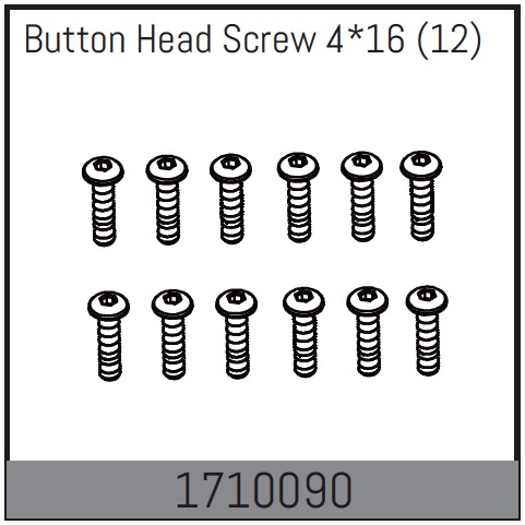 Absima Button Head Screw 4*16 (12) ( AB 1710090)