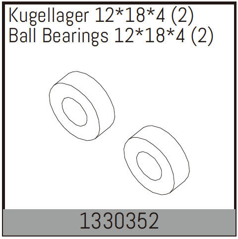 Absima Ball Bearings 12*18*4 (2) ( AB 1330352)