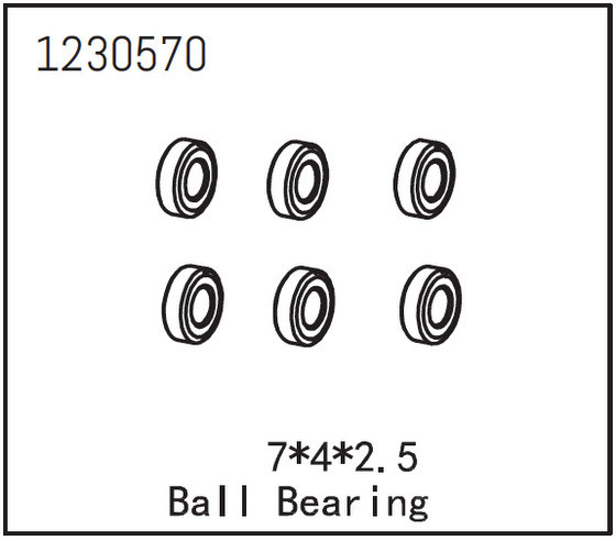 Absima Ball Bearing 7*4*2.5 (6) ( AB 1230570)