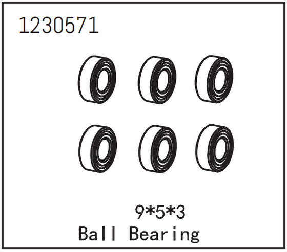Absima Ball Bearing 9*5*3 (6) ( AB 1230571)